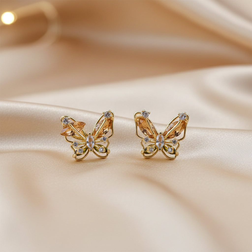 Elegant Butterfly Crystal Stud Earrings GWE -151