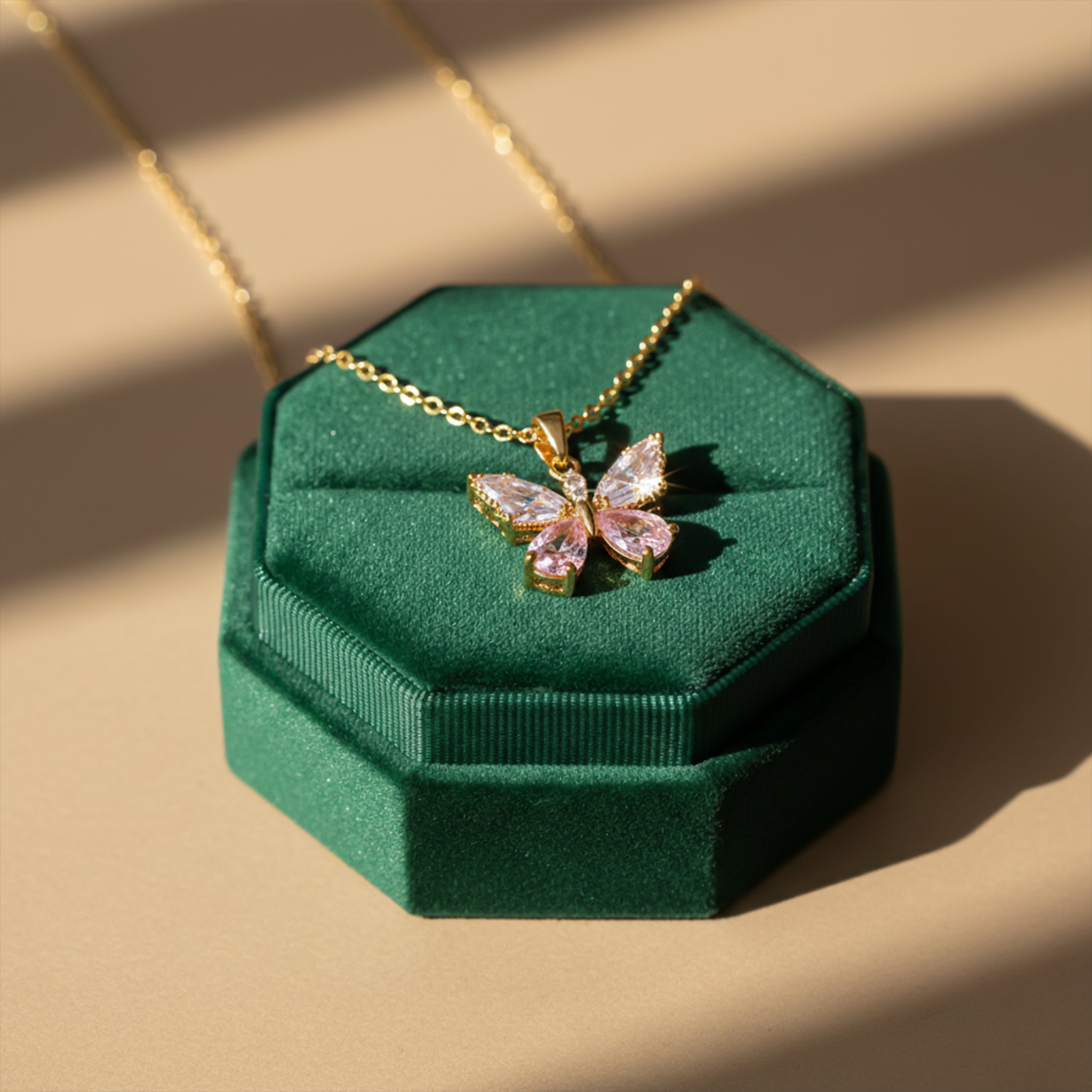 Pink butterfly Neckless  GWN -120