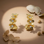 Golden Floral Cluster Earrings GWE -129