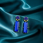 Royal Blue Crystal Earrings GWE -209