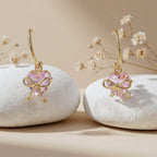 Heart Bow Hoop Earrings GWE -89