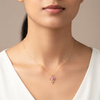 Floral Drop Pendant Necklace GWN -119
