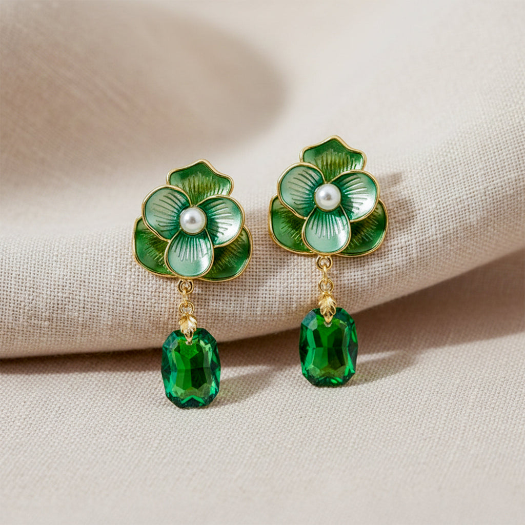 Green Floral Earrings GWE -231  No reviews
