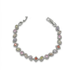 Pastel Multicolor Halo Tennis Bracelet GWB -136