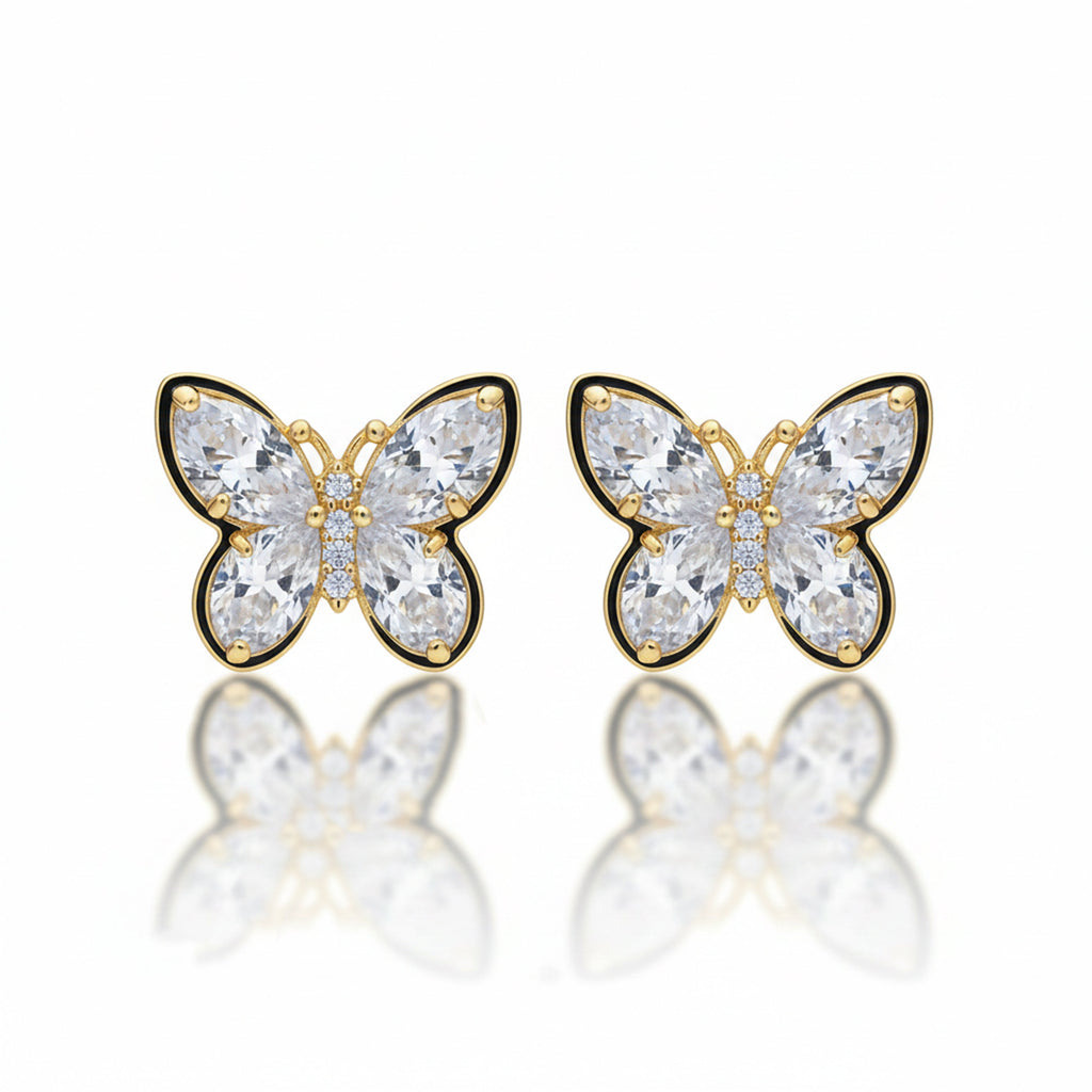 Elegant Butterfly Crystal Stud Earrings GWE -130