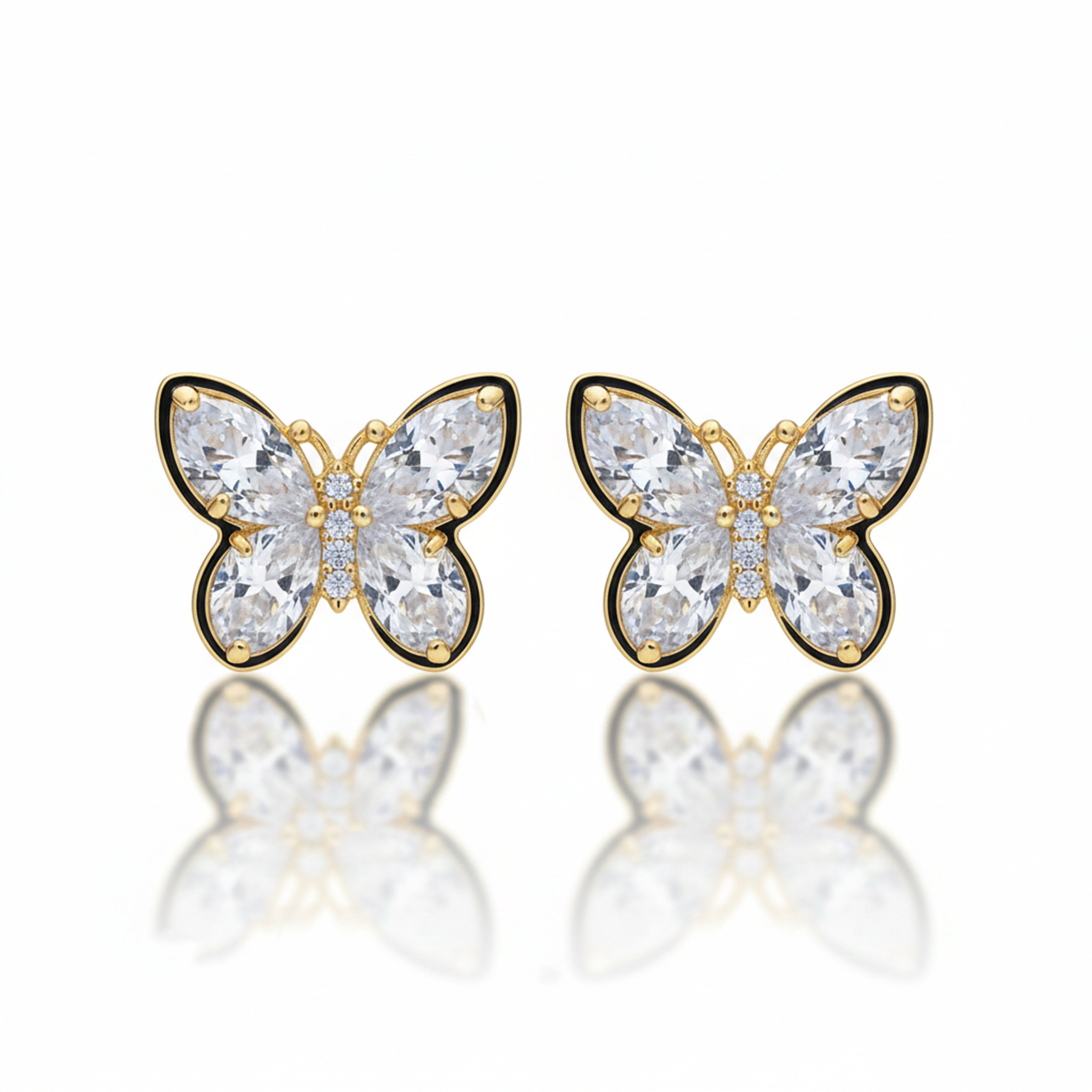 Elegant Butterfly Crystal Stud Earrings GWE -130