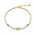 Gold Emerald Accent Tennis Bracelet GWB -106