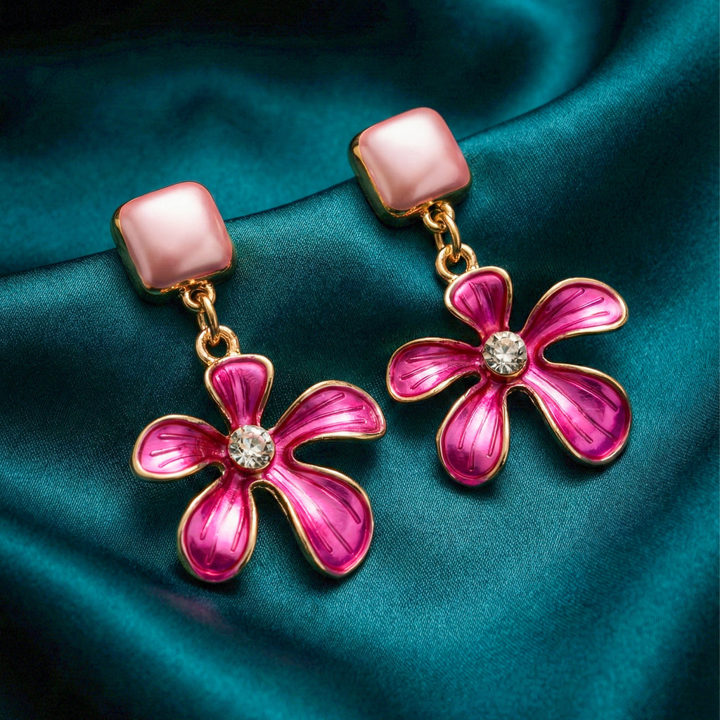 Pink flora Earrings GWE -202