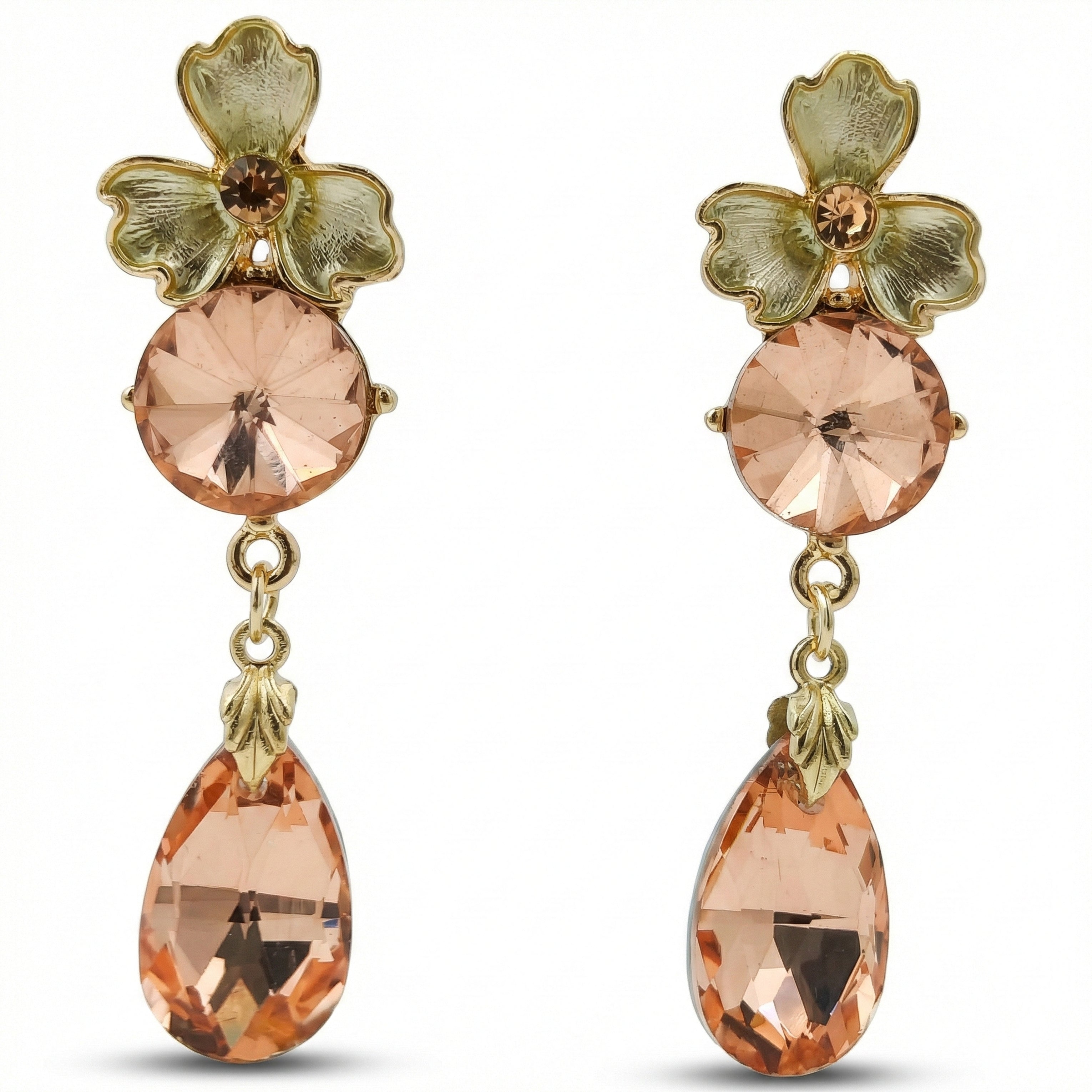 Peach Crystal Earrings GWE -192