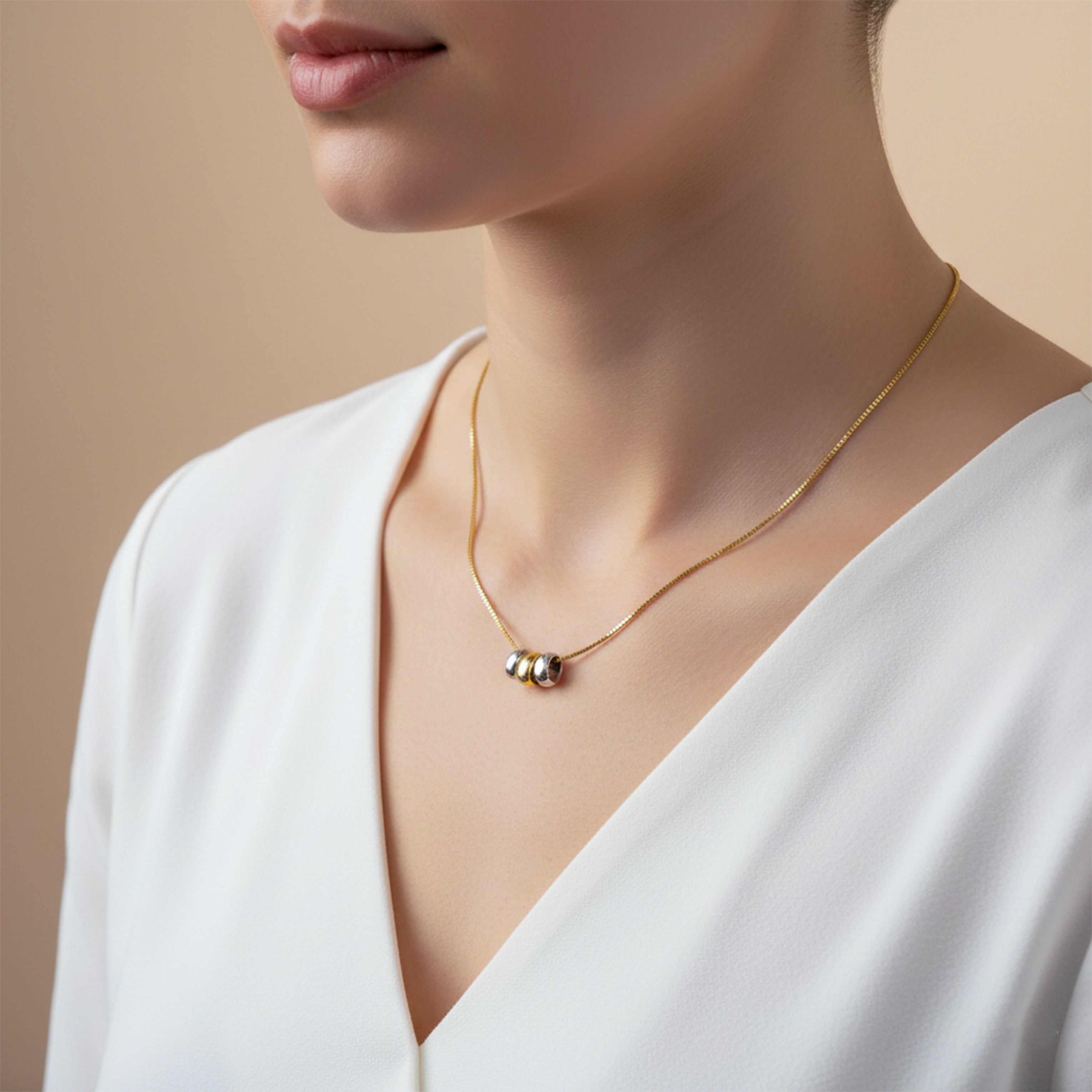 Minimalist Tri-Tone Necklace GWN -61