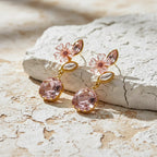 Blush Floral Crystal Earrings GWE -235