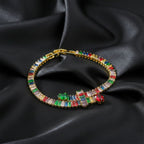 Rainbow Baguette Charm Bracelet GWB -128