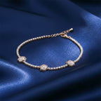 Rose Gold Floral Tennis Bracelet GWB -107