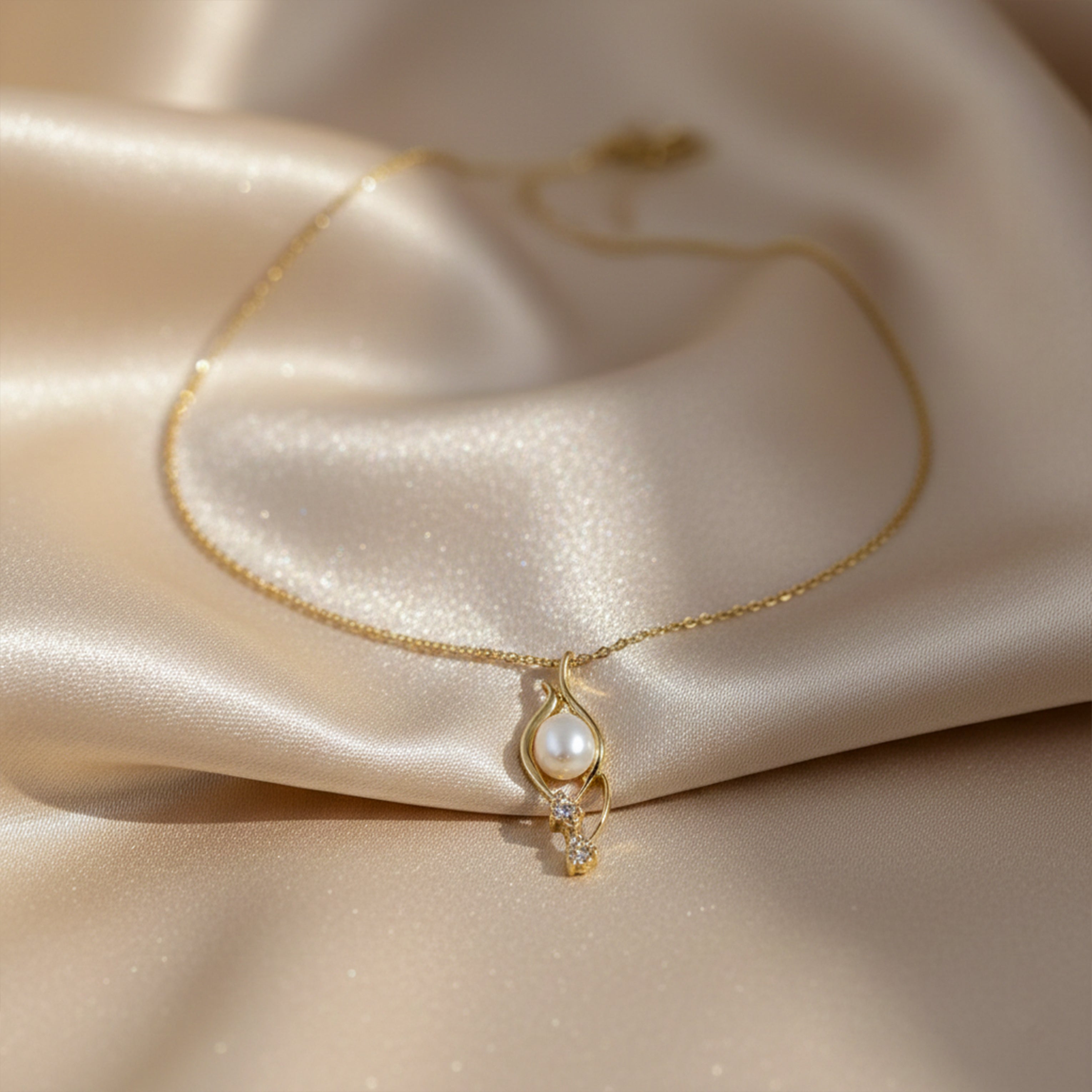 Golden Teardrop Necklace GWN -42