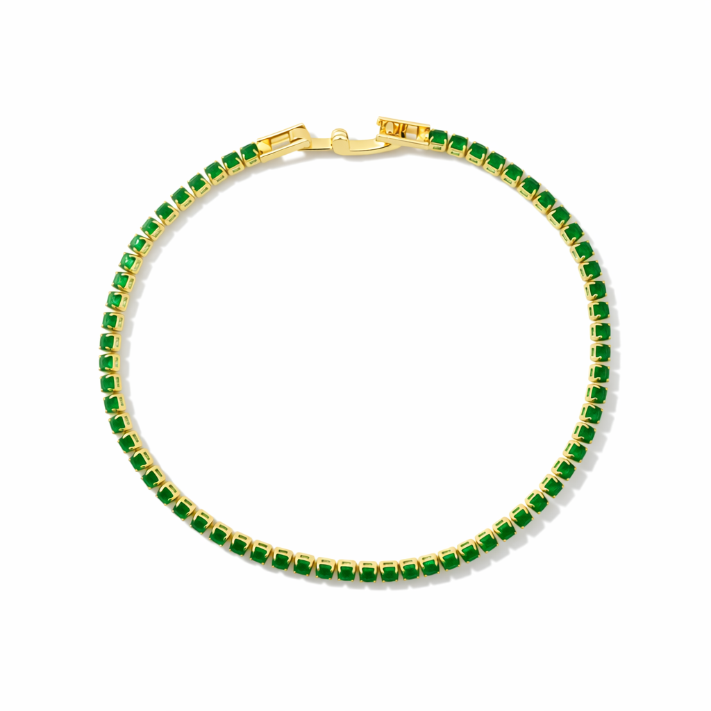 Gold Emerald Tennis Bracelet GWB -68