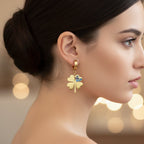 Golden Evil Eye Clover Earrings GWE -82