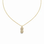 Golden Peanut Pearl Charm Necklace GWN -32