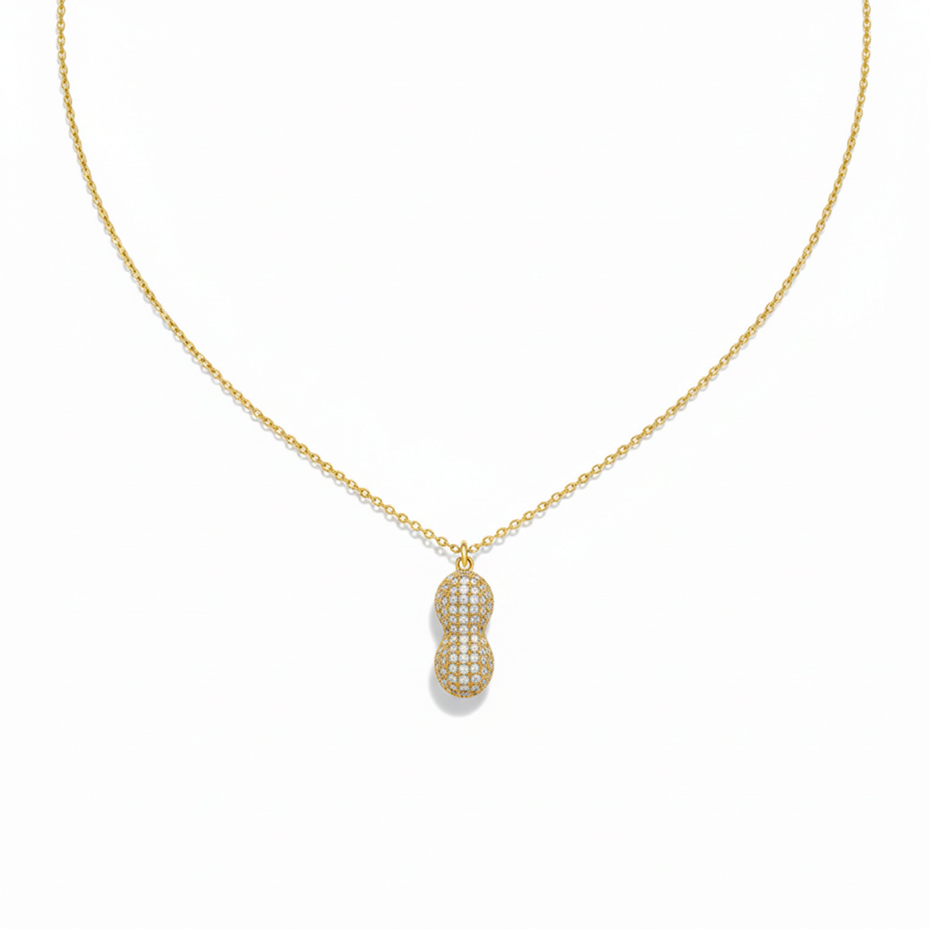 Golden Peanut Pearl Charm Necklace GWN -32
