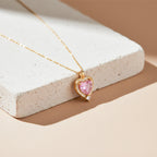 Heart Crystal Pendant Necklace GWN -141
