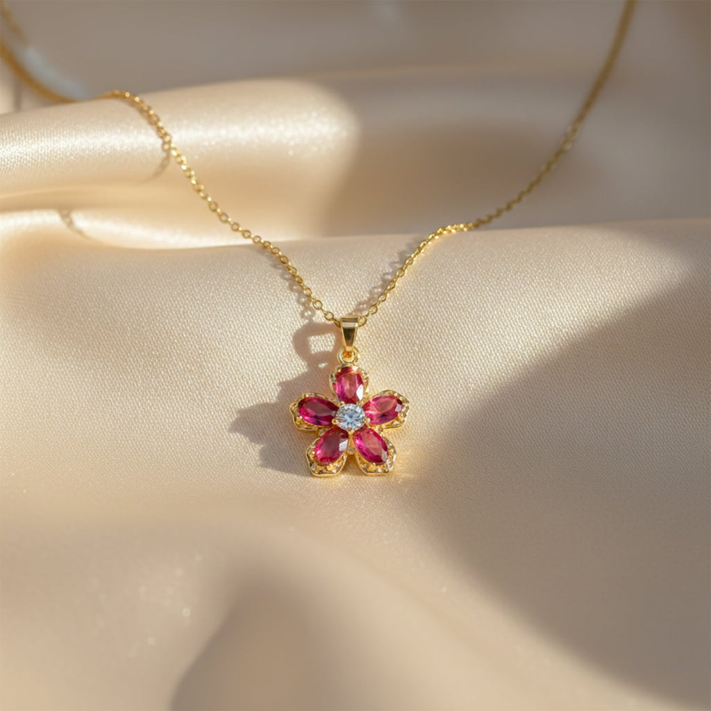 Blossom Crystal Pendant Necklace GWN -98