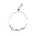 Silver Pink Star Charm Bracelet GWB -157