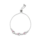 Silver Pink Star Charm Bracelet GWB -157