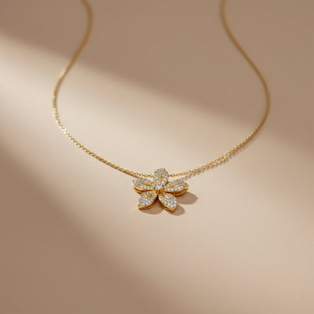 Brilliant Crystal Flower Statement Women Necklace GWN -144