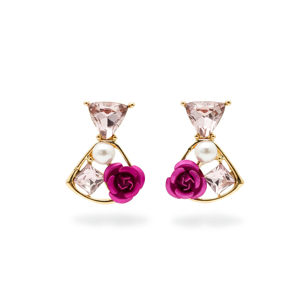 Rose Pearl Stud Earrings GWE -237