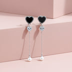 Heart Pearl Drop Earrings GWE -85