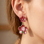 Enamel Pearl Earrings GWE -185