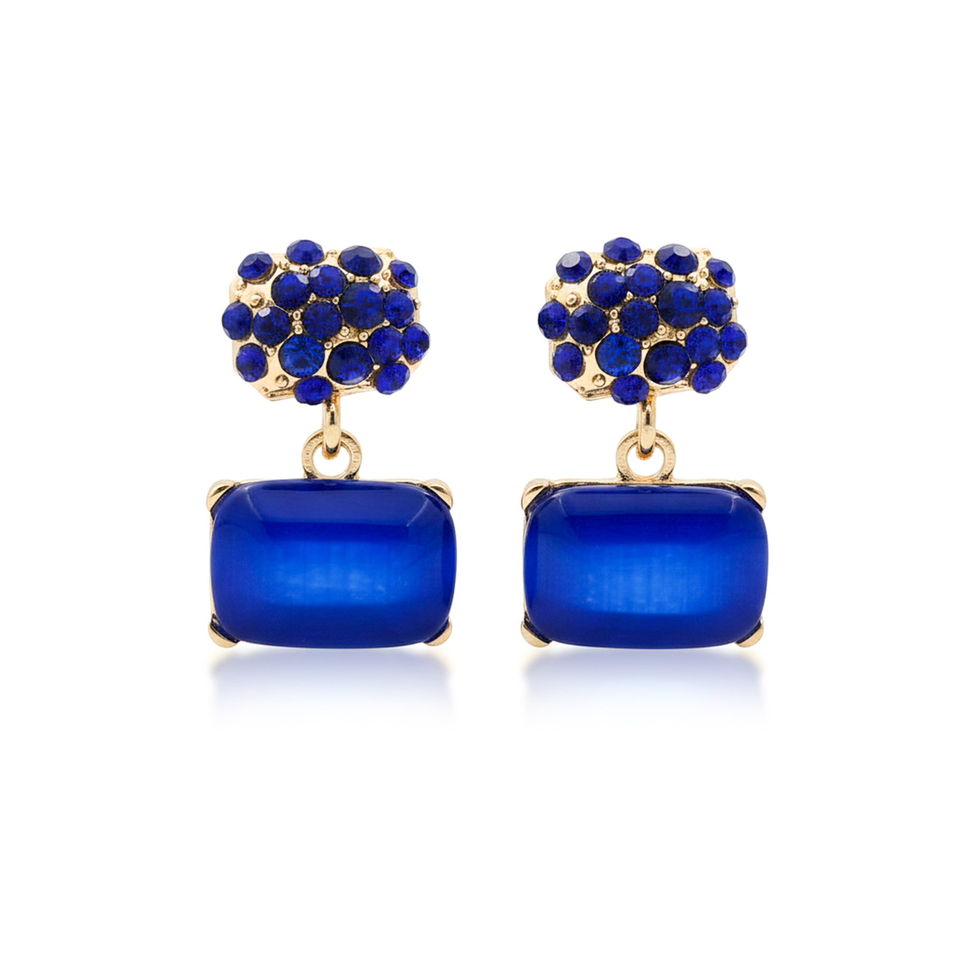 Royal Blue Crystal Earrings GWE-224