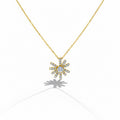 Gold Pavé Petal Sunburst Women Necklace GWN -149