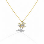 Gold Pavé Petal Sunburst Women Necklace GWN -149