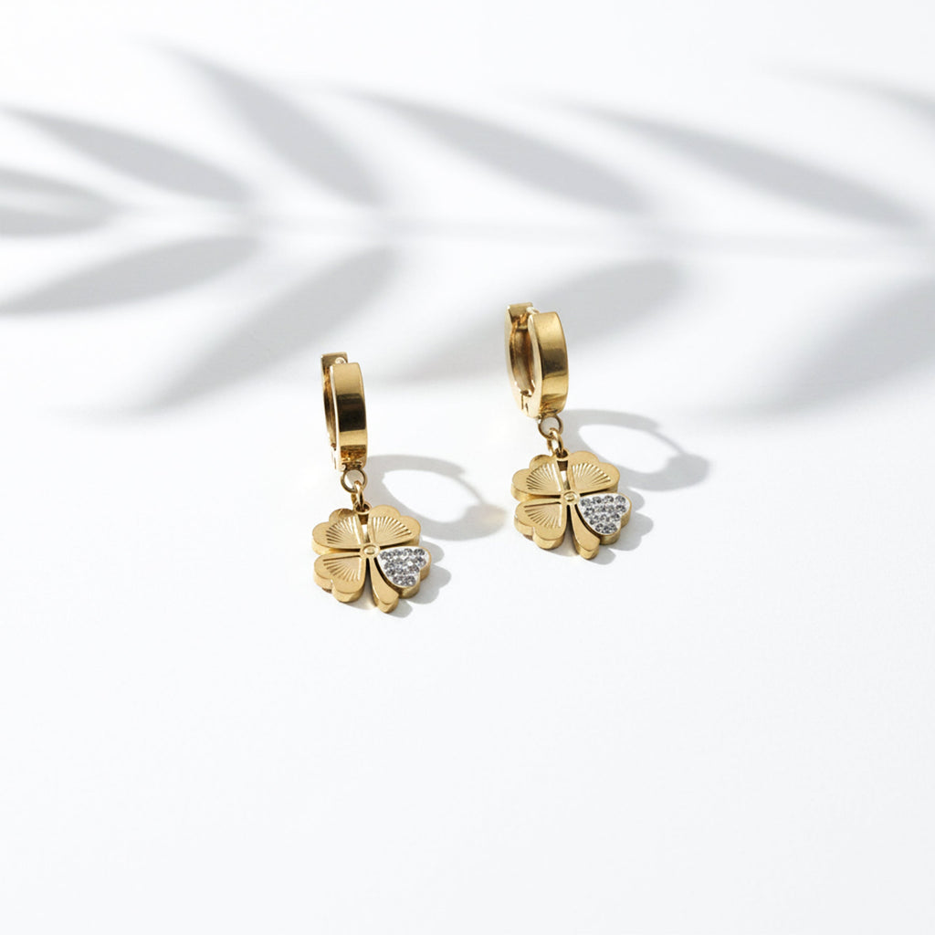 Golden Clover Drop Earrings GWE -80