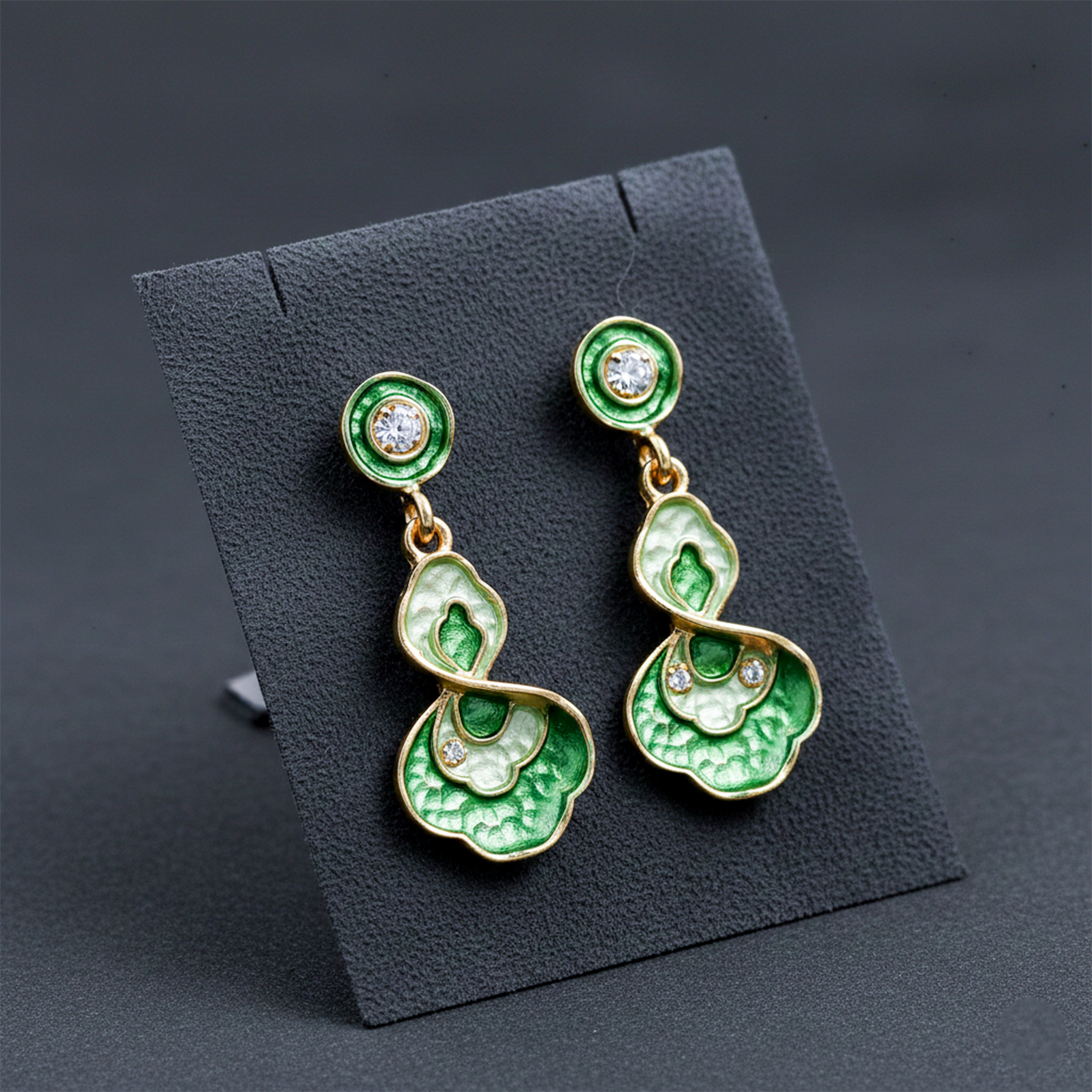 Green Enamel Earrings GWE -200