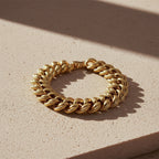 Men’s Gold-Tone Heavy Cuban Link Bracelet GMB -15