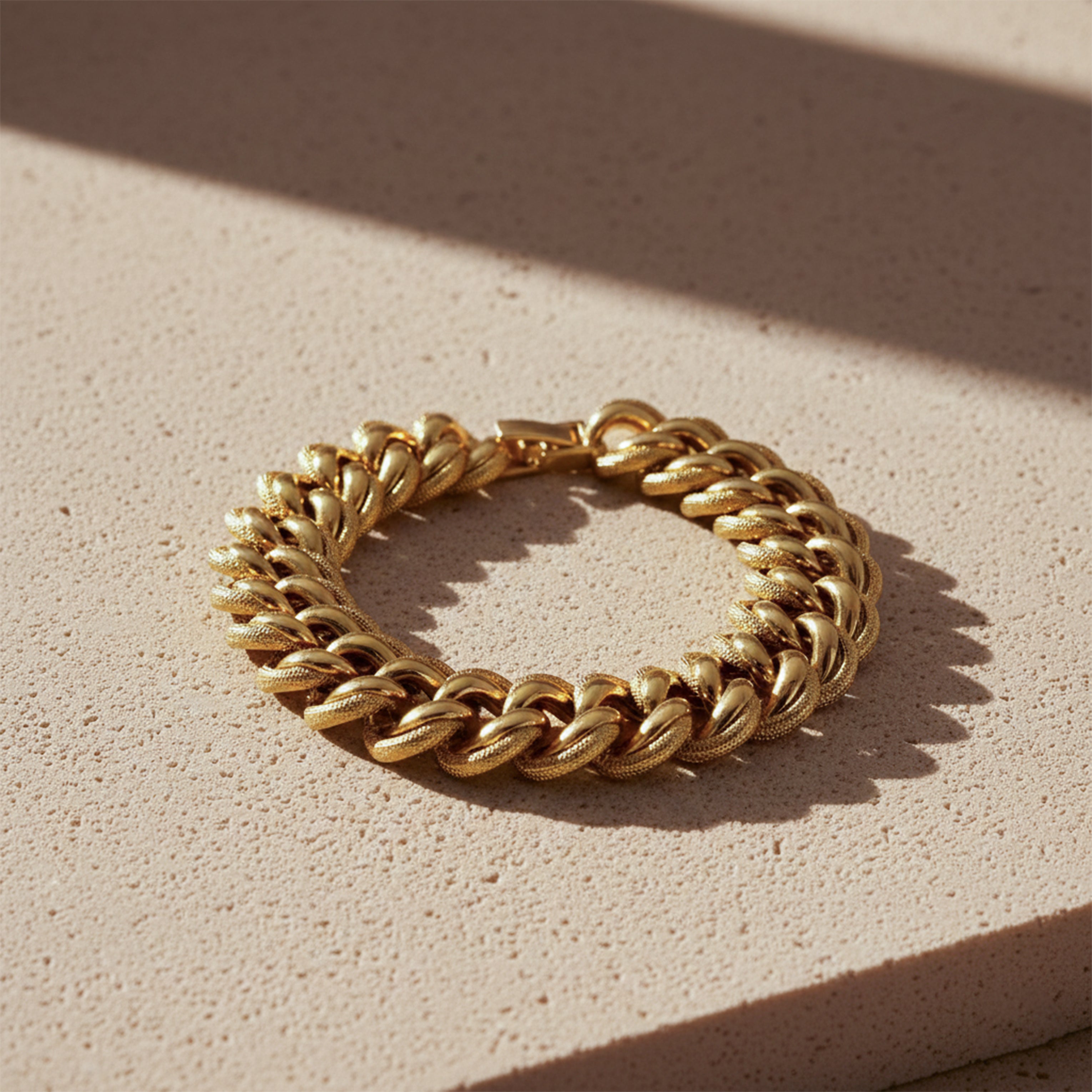 Men’s Gold-Tone Heavy Cuban Link Bracelet GMB -15