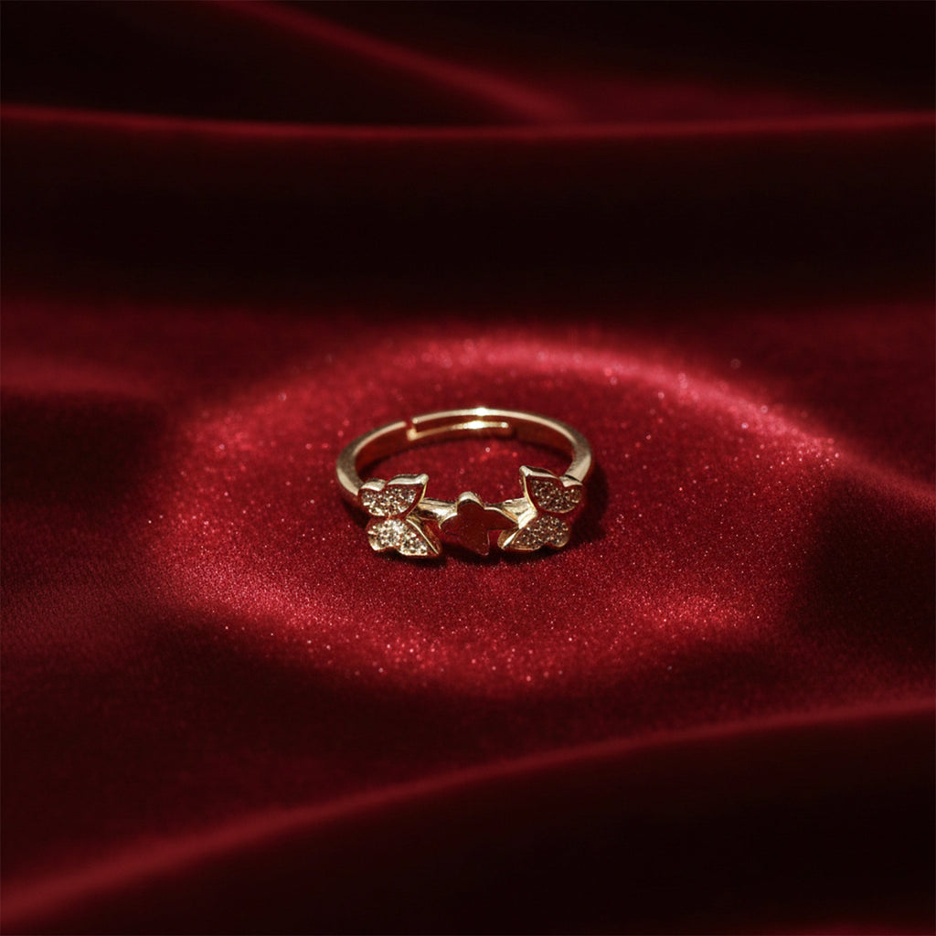 Golden Twin Butterfly Ring GWR -14