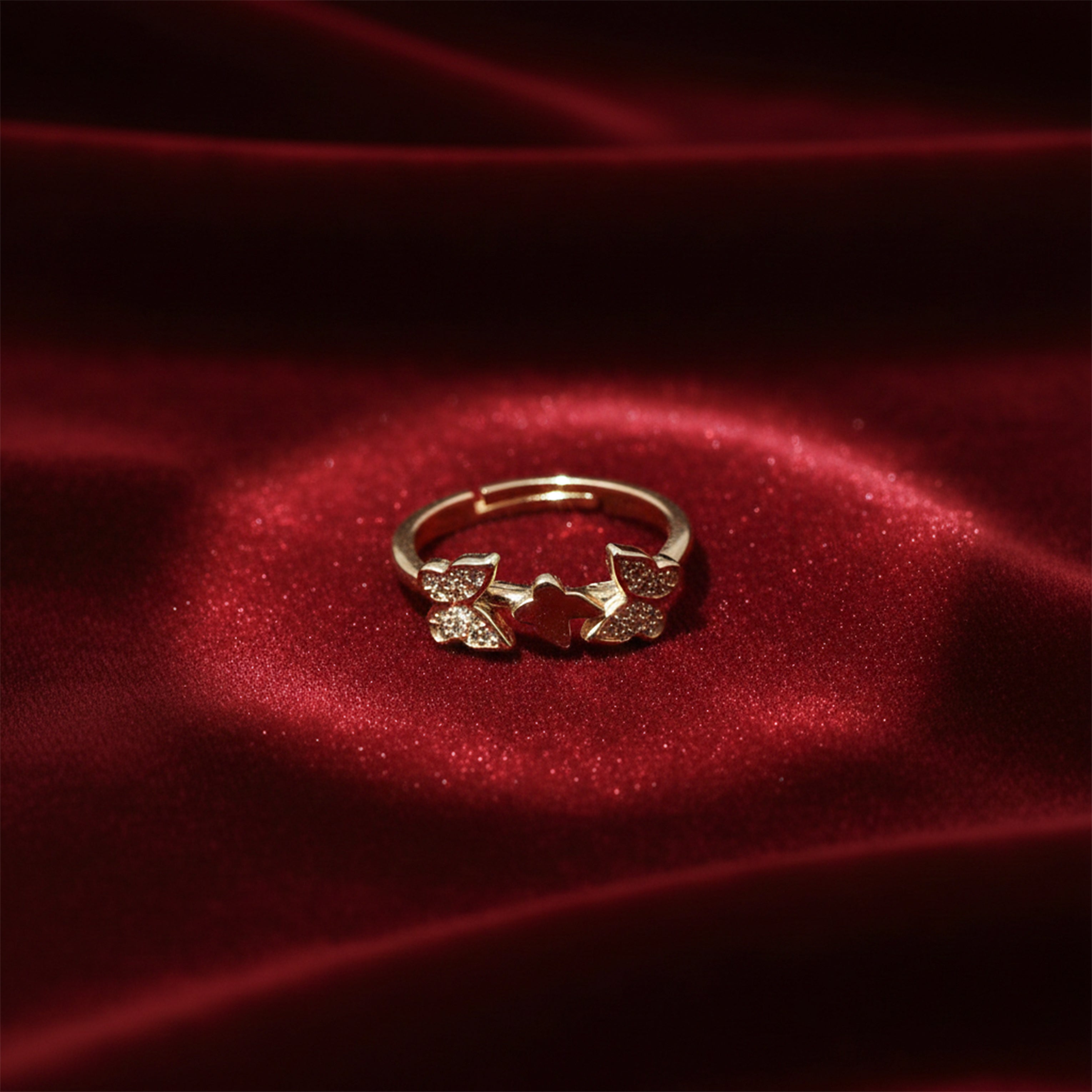 Golden Twin Butterfly Ring GWR -14