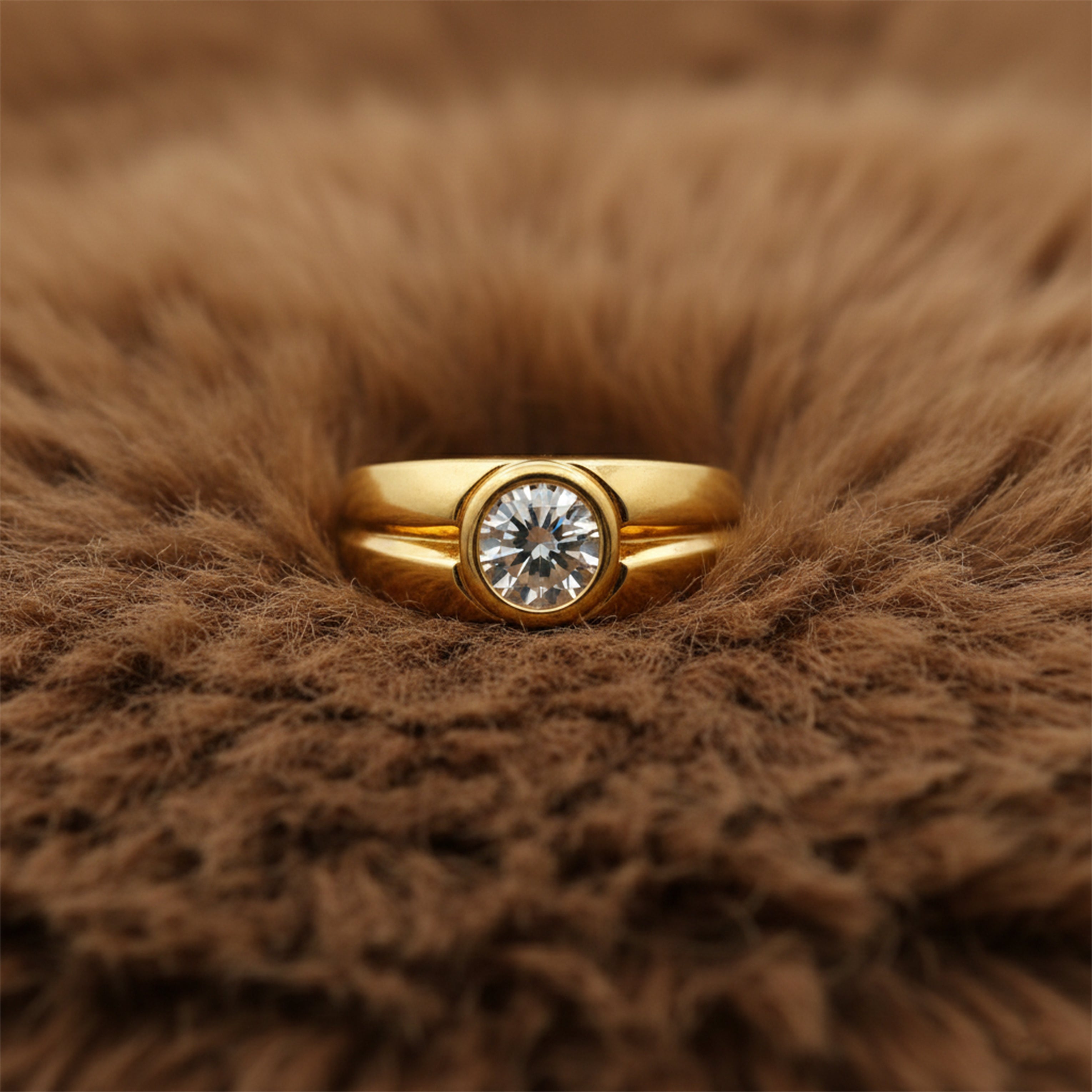 Men’s Gold-Tone Clear Stone Ring GMR -16