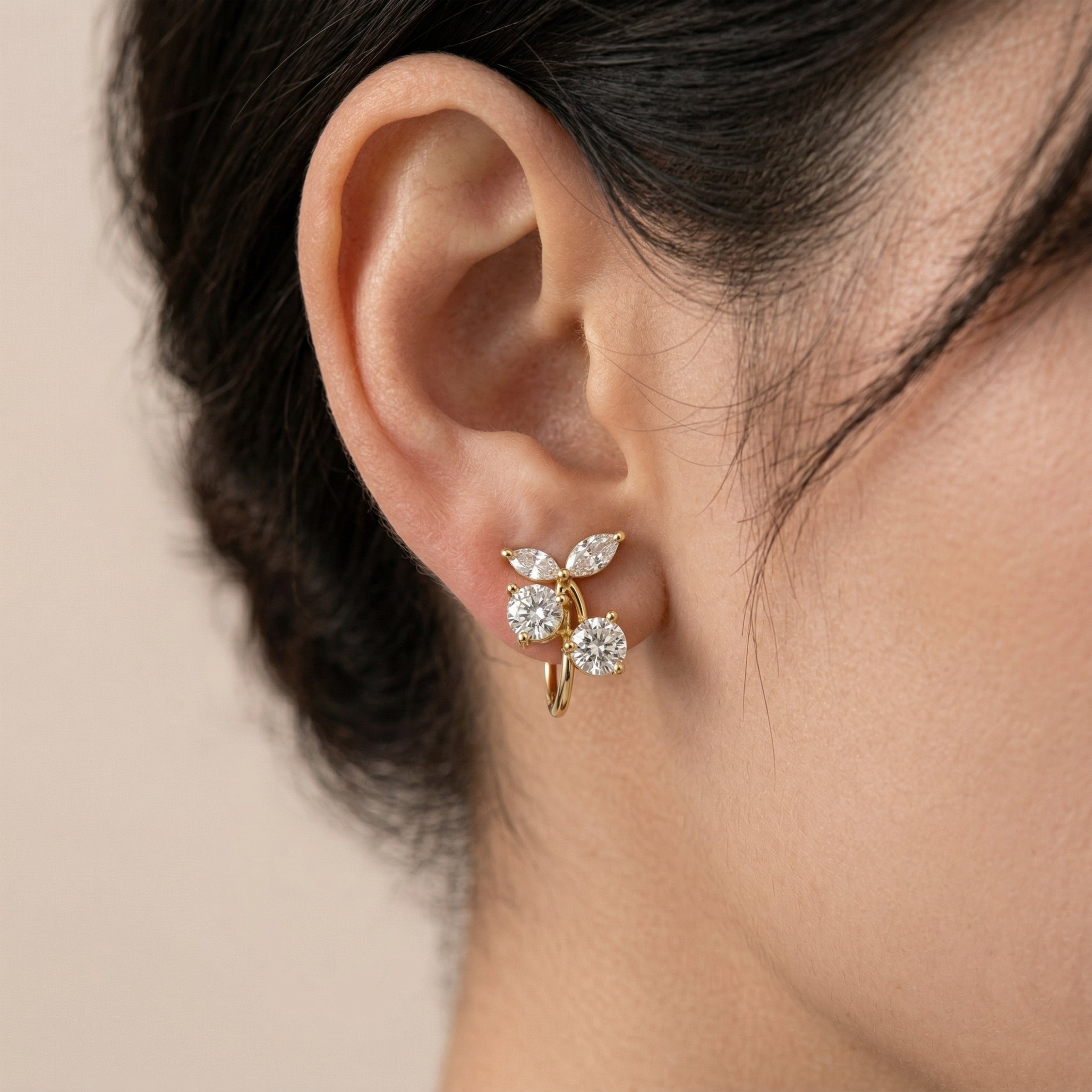 Crystal Butterfly Stud Earrings GWE -115