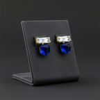 Blue & Clear Crystal Geometric Drop Earrings GWE -156
