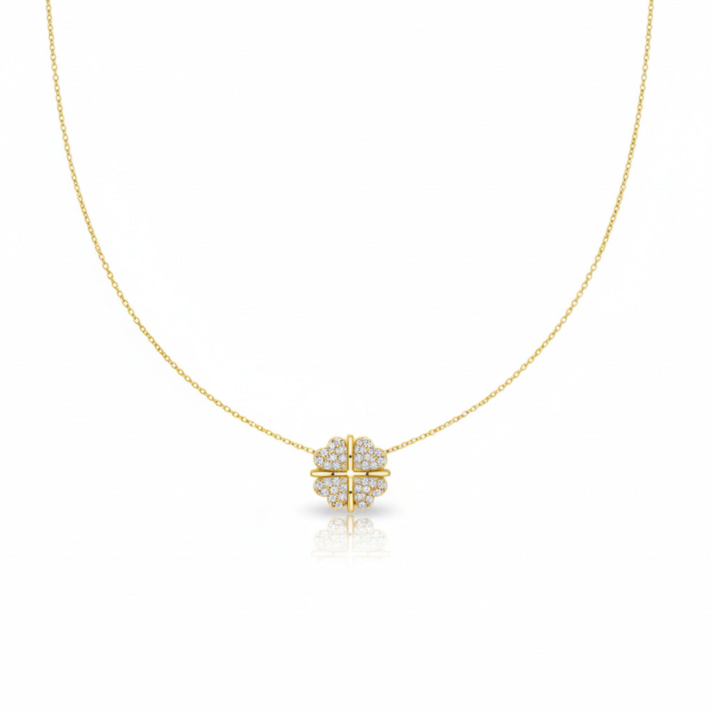 Clover Crystal Pendant Necklace GWN -138