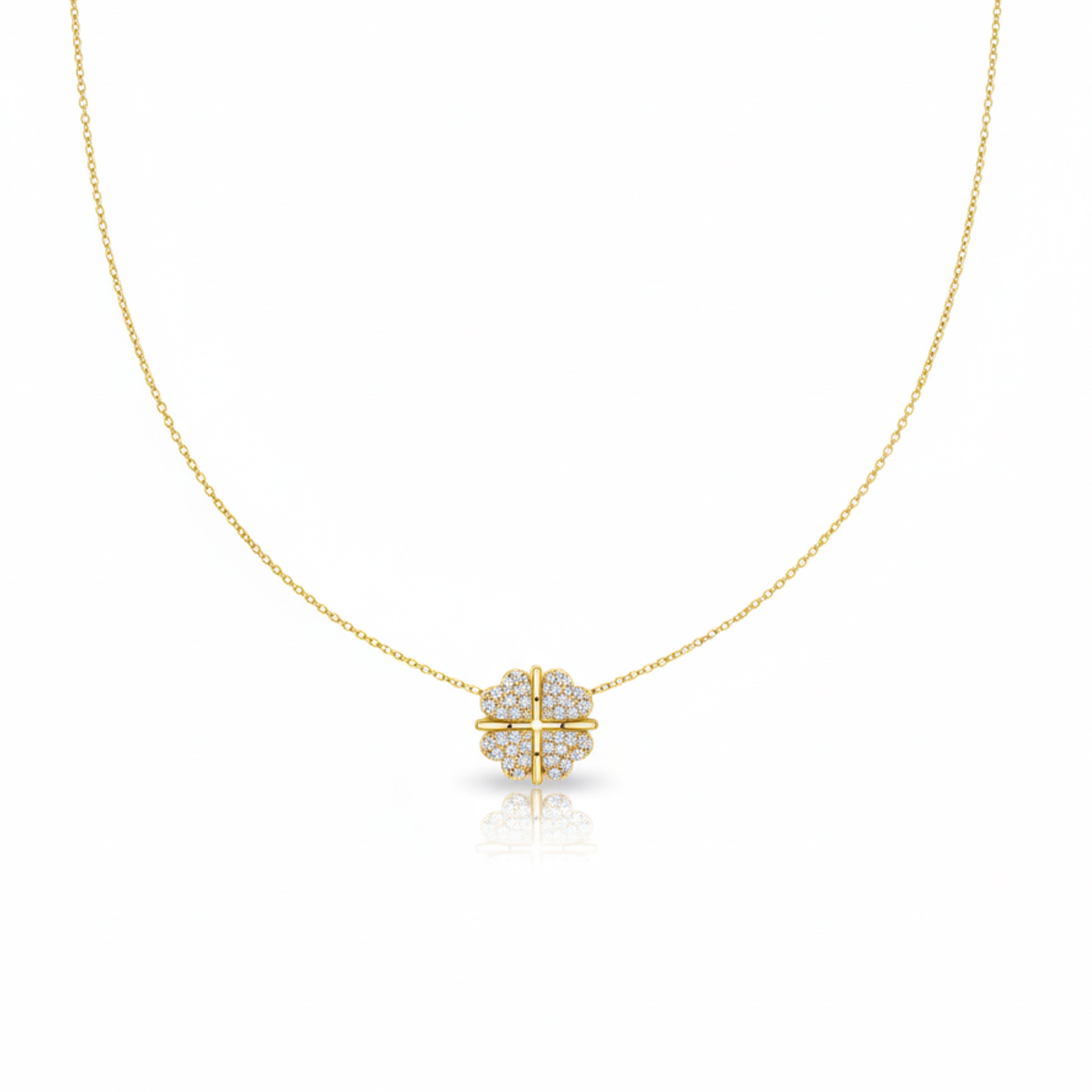 Clover Crystal Pendant Necklace GWN -138