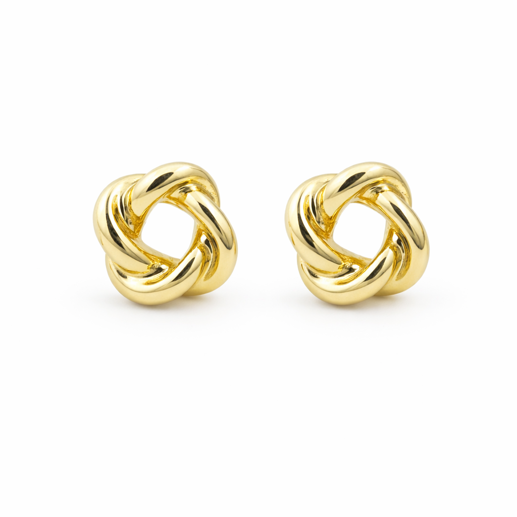 Infinity Knot Luxe Gold Stud Earrings GWE -54