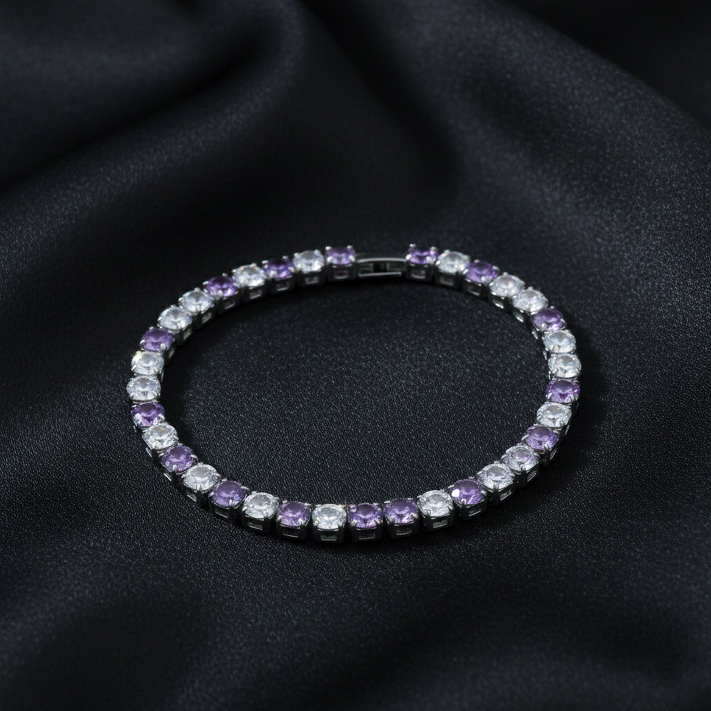 Amethyst & Diamond Tennis Bracelet GWB -60