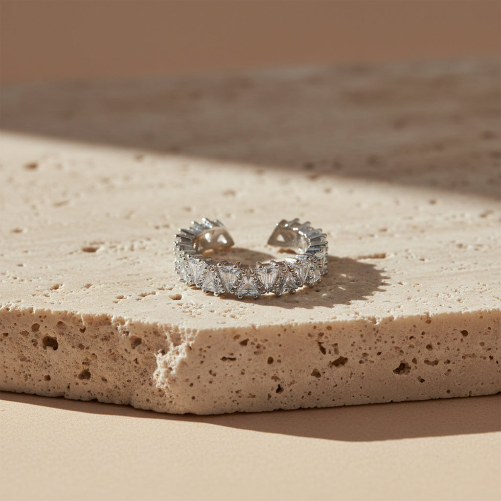 Silver Baguette Cuff Ring GWR -20