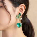 reen Heart Crystal Earrings GWE -238