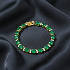 Emerald Green Oval Tennis Bracelet GWB -138