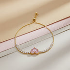 Pink Heart Adjustable Bracelet GWB -117